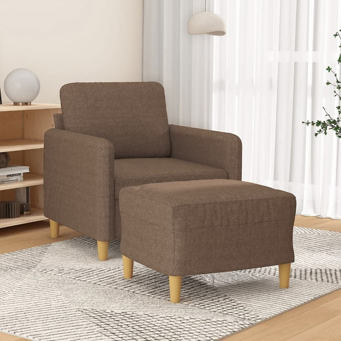 Fotoliu canapea cu taburet, maro, 60 cm, material textil - WALTI WALTI
