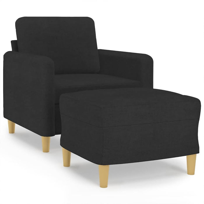 Fotoliu canapea cu taburet, negru, 60 cm, material textil - WALTI WALTI