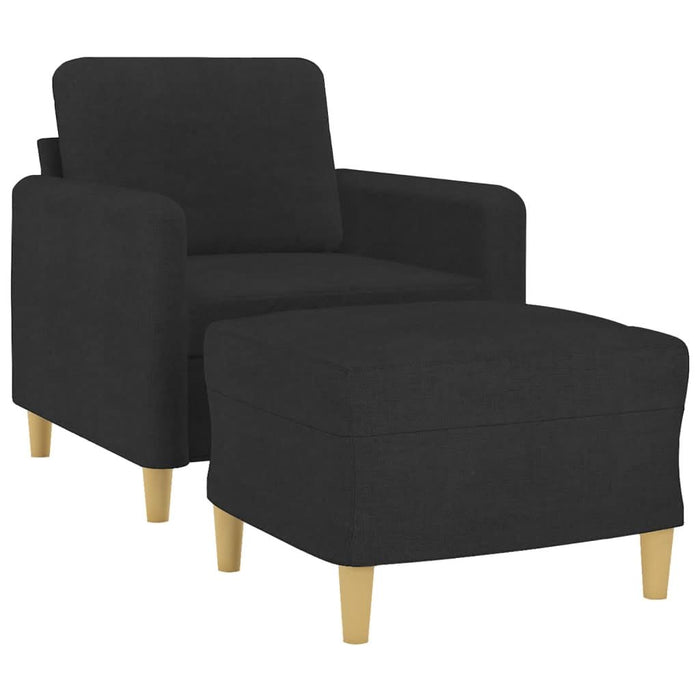 Fotoliu canapea cu taburet, negru, 60 cm, material textil - WALTI WALTI