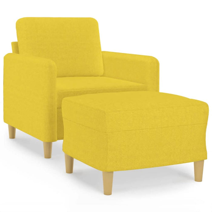 Fotoliu canapea cu taburet, galben deschis, 60 cm, textil - WALTI WALTI
