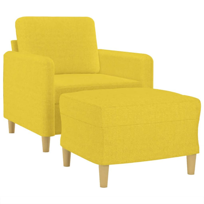 Fotoliu canapea cu taburet, galben deschis, 60 cm, textil - WALTI WALTI