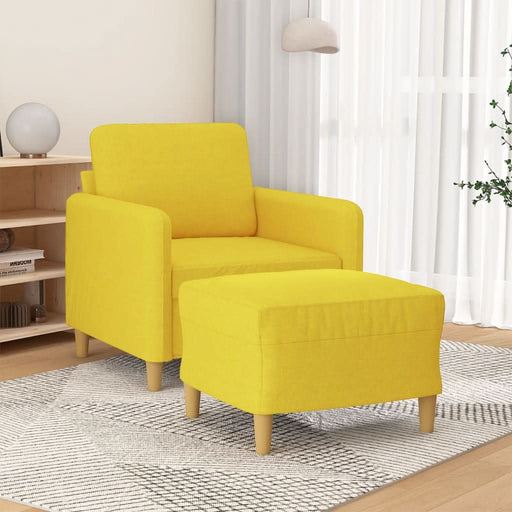Fotoliu canapea cu taburet, galben deschis, 60 cm, textil - WALTI WALTI