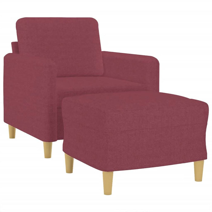 Fotoliu canapea cu taburet, roșu vin, 60 cm, material textil - WALTI WALTI