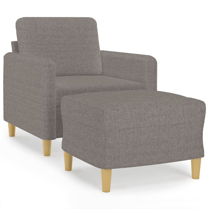 Fotoliu canapea cu taburet, taupe, 60 cm, material textil - WALTI WALTI