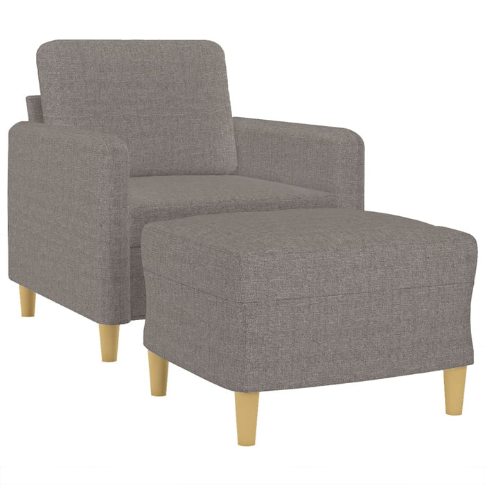 Fotoliu canapea cu taburet, taupe, 60 cm, material textil - WALTI WALTI