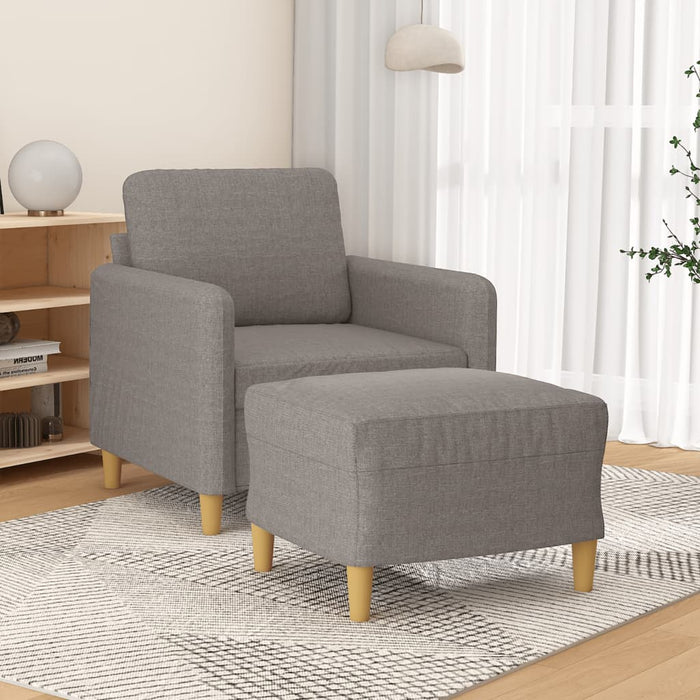 Fotoliu canapea cu taburet, taupe, 60 cm, material textil - WALTI WALTI