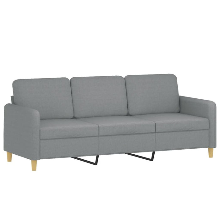 Canapea cu 3 locuri și taburet, gri deschis, 180 cm, textil - WALTI WALTI