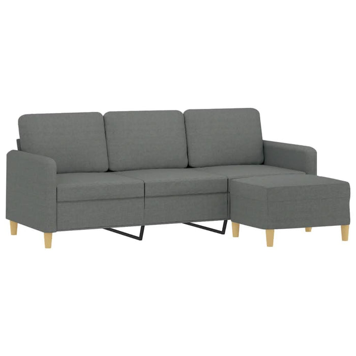Canapea cu 3 locuri și taburet, gri închis, 180 cm, textil - WALTI WALTI