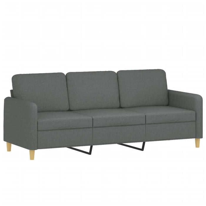 Canapea cu 3 locuri și taburet, gri închis, 180 cm, textil - WALTI WALTI