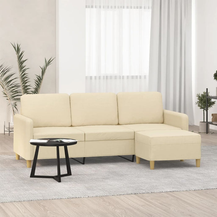 Canapea cu 3 locuri cu taburet, crem, 180 cm, material textil - WALTI WALTI