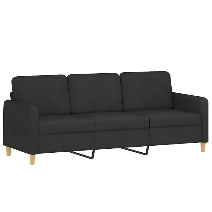 Canapea cu 3 locuri cu taburet, negru, 180 cm, material textil - WALTI WALTI