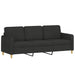 Canapea cu 3 locuri cu taburet, negru, 180 cm, material textil - WALTI WALTI