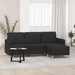 Canapea cu 3 locuri cu taburet, negru, 180 cm, material textil - WALTI WALTI