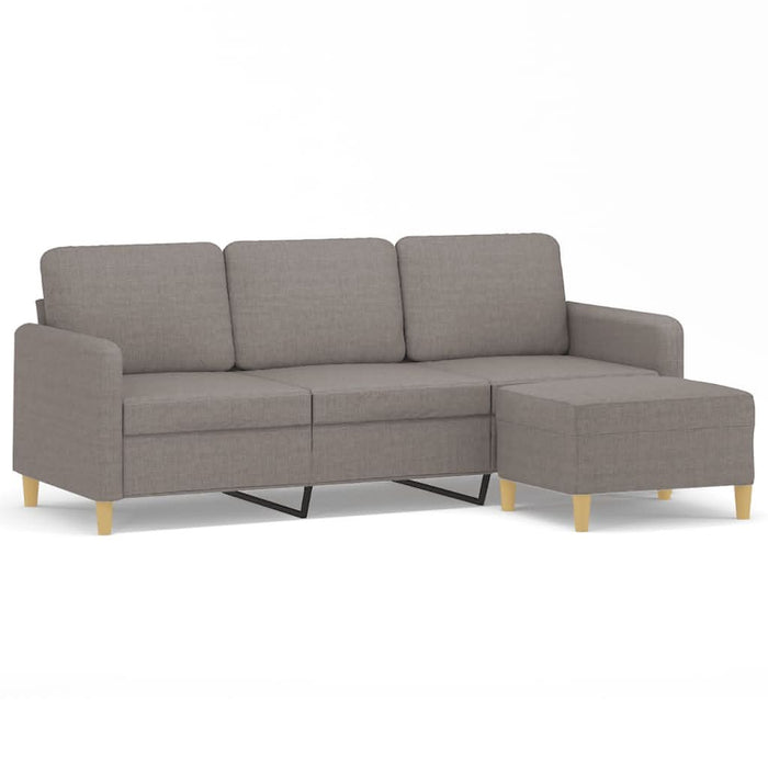 Canapea cu 3 locuri și taburet, taupe, 180 cm, material textil - WALTI WALTI