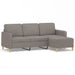 Canapea cu 3 locuri și taburet, taupe, 180 cm, material textil - WALTI WALTI