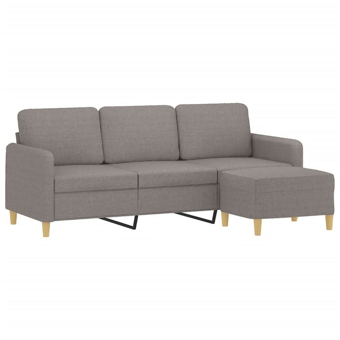 Canapea cu 3 locuri și taburet, taupe, 180 cm, material textil - WALTI WALTI