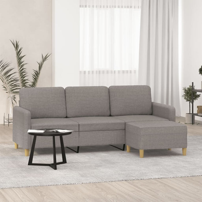 Canapea cu 3 locuri și taburet, taupe, 180 cm, material textil - WALTI WALTI