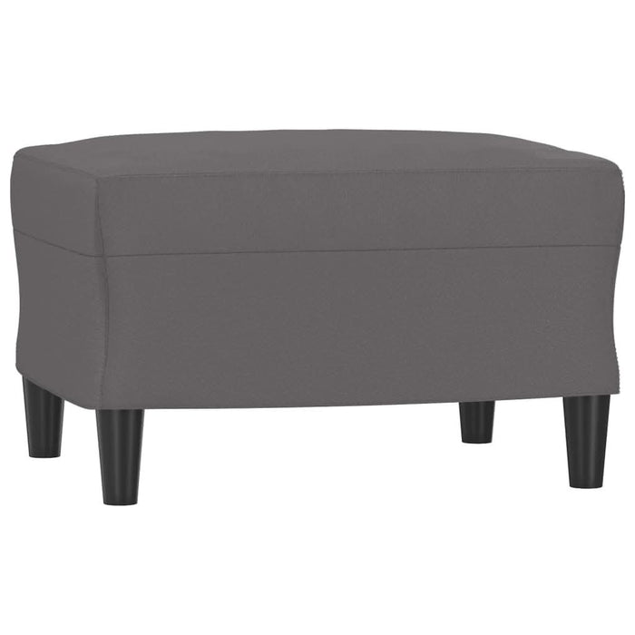 Fotoliu canapea cu taburet, gri, 60 cm, piele ecologică - WALTI WALTI