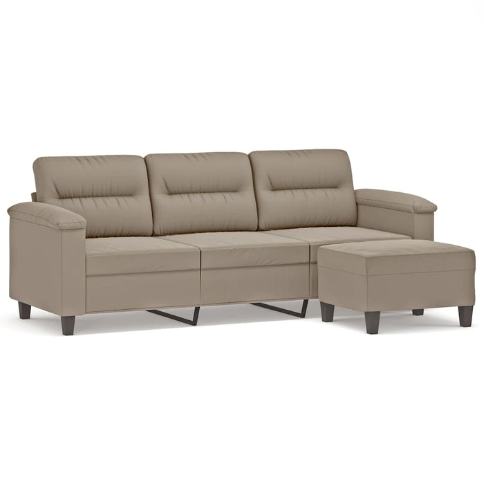 Canapea cu 3 locuri și taburet, gri taupe, 180 cm, microfibră - WALTI WALTI