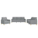 Set de canapele cu perne, 3 piese, gri deschis, textil - WALTI WALTI