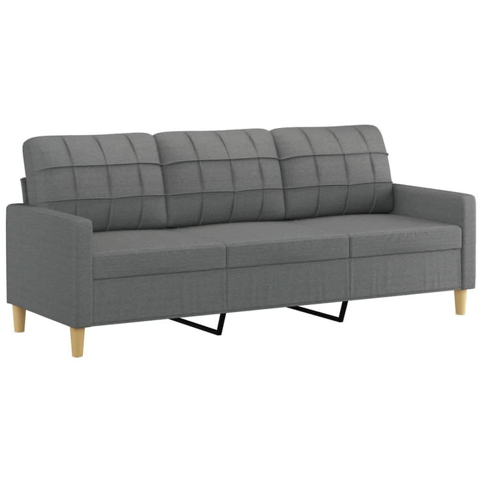 Set de canapele cu perne, 3 piese, gri închis, textil - WALTI WALTI