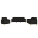 Set de canapele cu perne, 3 piese, negru, textil - WALTI WALTI