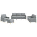 Set de canapele cu perne, 4 piese, gri deschis, textil - WALTI WALTI