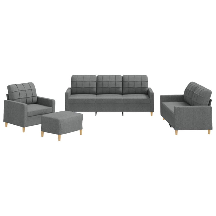Set de canapele cu perne, 4 piese, gri închis, textil - WALTI WALTI