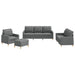 Set de canapele cu perne, 4 piese, gri închis, textil - WALTI WALTI