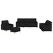 Set de canapele cu perne, 4 piese, negru, textil - WALTI WALTI
