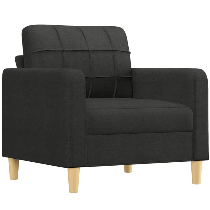Set de canapele cu perne, 4 piese, negru, textil - WALTI WALTI