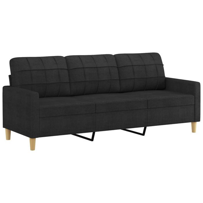 Set de canapele cu perne, 4 piese, negru, textil - WALTI WALTI