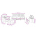 Set de canapele cu perne, 4 piese, negru, textil - WALTI WALTI
