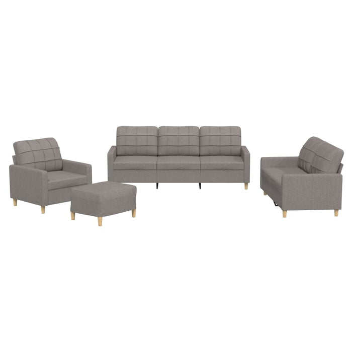 Set de canapea cu perne, 4 piese, gri taupe, material textil - WALTI WALTI