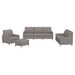 Set de canapea cu perne, 4 piese, gri taupe, material textil - WALTI WALTI