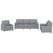 Set de canapele cu perne, 3 piese, gri deschis, textil - WALTI WALTI