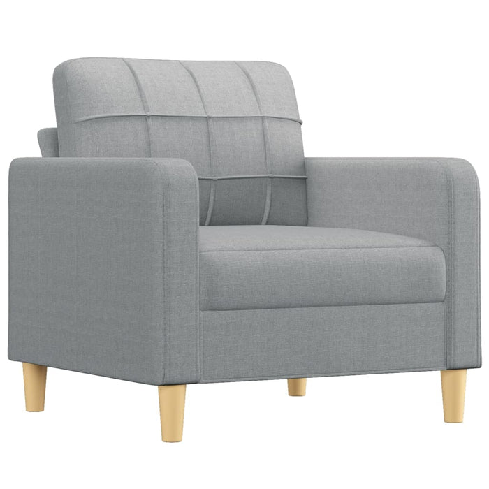 Set de canapele cu perne, 3 piese, gri deschis, textil - WALTI WALTI