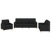 Set de canapele cu perne, 3 piese, negru, textil - WALTI WALTI