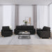 Set de canapele cu perne, 3 piese, negru, textil - WALTI WALTI