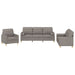 Set de canapele cu perne, 3 piese, gri taupe, textil - WALTI WALTI
