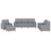 Set de canapele cu perne, 4 piese, gri deschis, material textil - WALTI WALTI