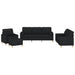 Set de canapele cu perne, 4 piese, negru, material textil - WALTI WALTI
