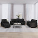 Set de canapele cu perne, 4 piese, negru, material textil - WALTI WALTI