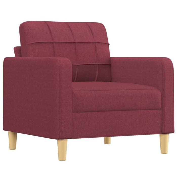 Set canapea cu perne, 4 piese, roșu vin, material textil WALTI