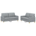 Set de canapele cu perne, 2 piese, gri deschis, textil - WALTI WALTI