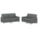 Set de canapele cu perne, 2 piese, gri închis, textil - WALTI WALTI