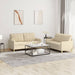 Set de canapele cu perne, 2 piese, crem, textil - WALTI WALTI