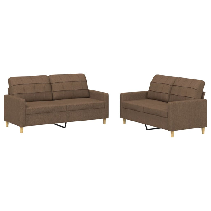 Set de canapele cu perne, 2 piese, maro, textil - WALTI WALTI
