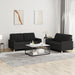 Set de canapele cu perne, 2 piese, negru, textil - WALTI WALTI