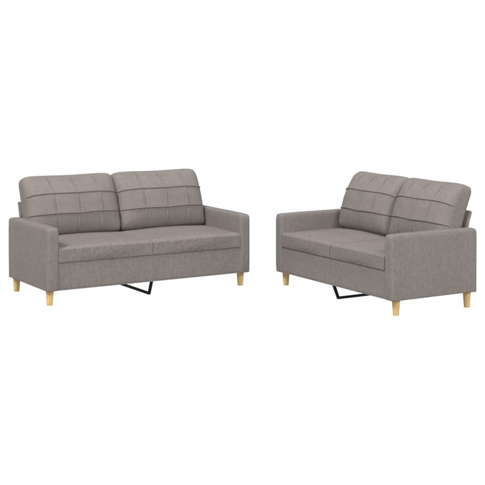 Set de canapea cu perne, 2 piese, gri taupe, material textil - WALTI WALTI